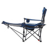 VEVOR Reclining Camping Chair, 4 Adjustable Positions, Portable Folding Lounger for Adults, Mesh Beach Chair with Headrest & Foot Rest, Supports 220 lbs, Heavy Duty Camp Chairs for Patio, Blue