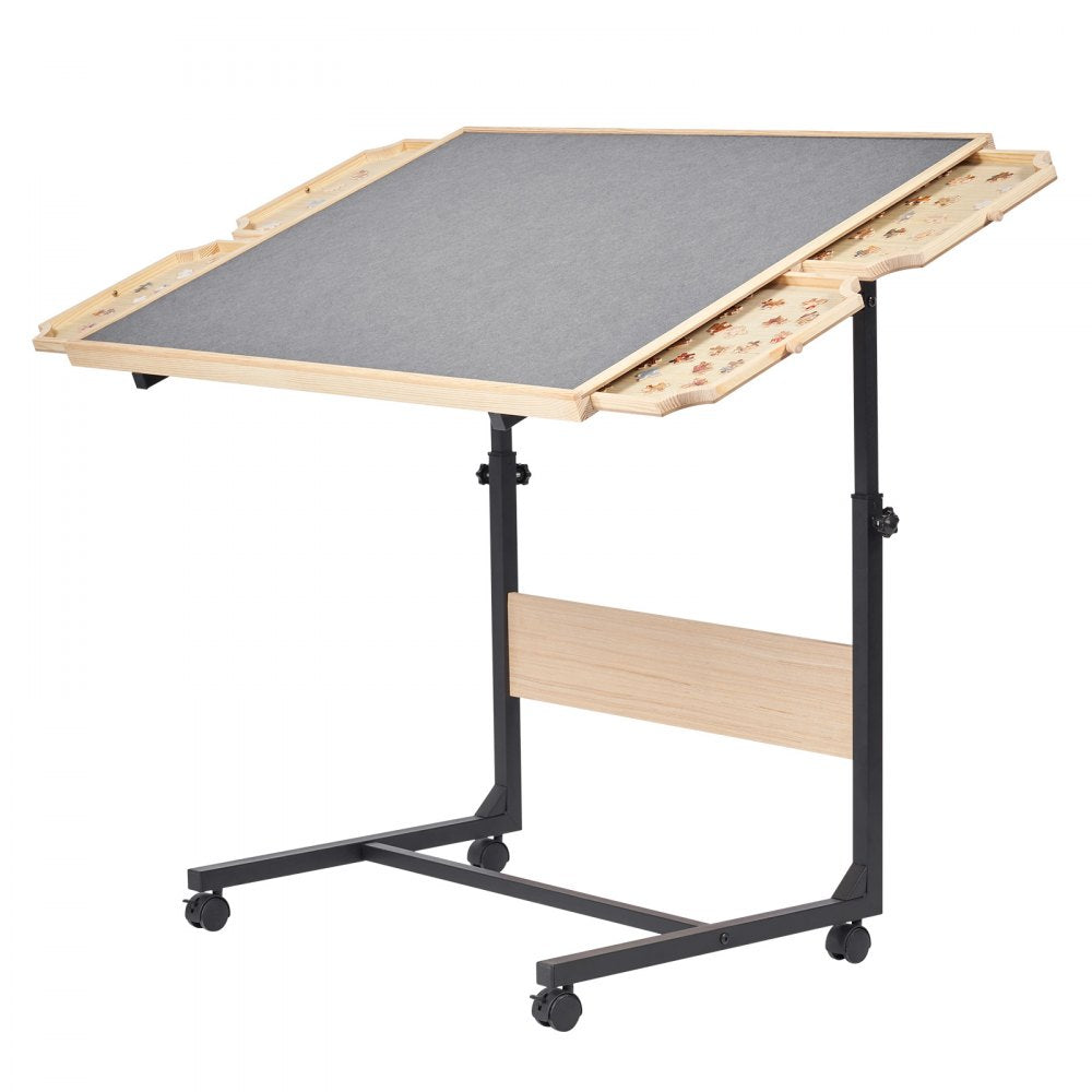VEVOR 1500 Piece Puzzle Table with Legs, 4 Drawers and Cover, 34x25 in Portable Wooden Board with Wheels, Jigsaw Puzzle Accessories for Adults, Adjustable Height & 5-Tilting-Angle, Gift for Mom