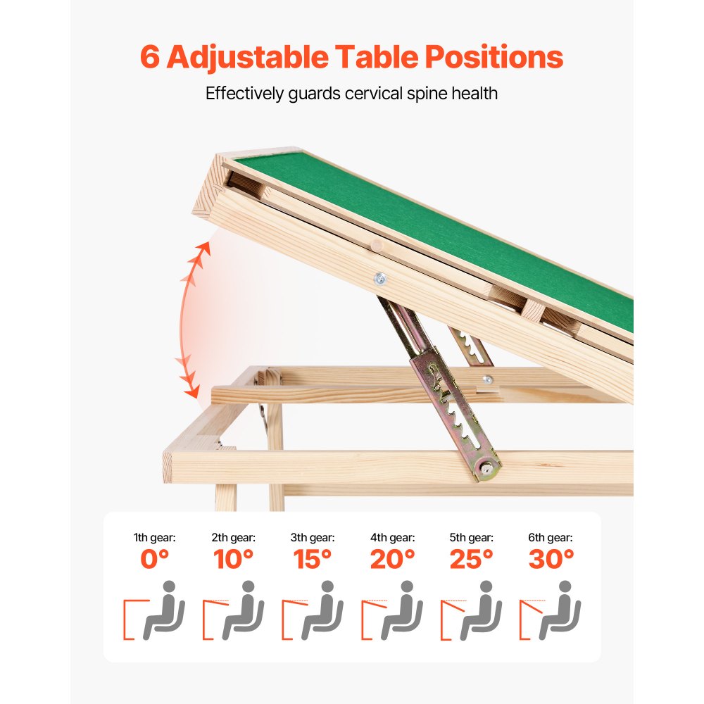 VEVOR 1500 Piece Puzzle Table with Folding Legs, 4 Drawers and Cover, 34x25 in Portable Wooden Board, Felt Surface Jigsaw Puzzle Accessories for Adults, Adjustable 6-Tilting-Angle, Gift for Mom