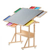 VEVOR 2000 Piece Rotating Puzzle Table with Legs Wheels 8 Drawers, 40x29 in, Colorful Felt Drawers, Portable Wooden Board, Felt Surface Jigsaw Puzzle Accessories, 5 Tilt Angles, Adjustable Height