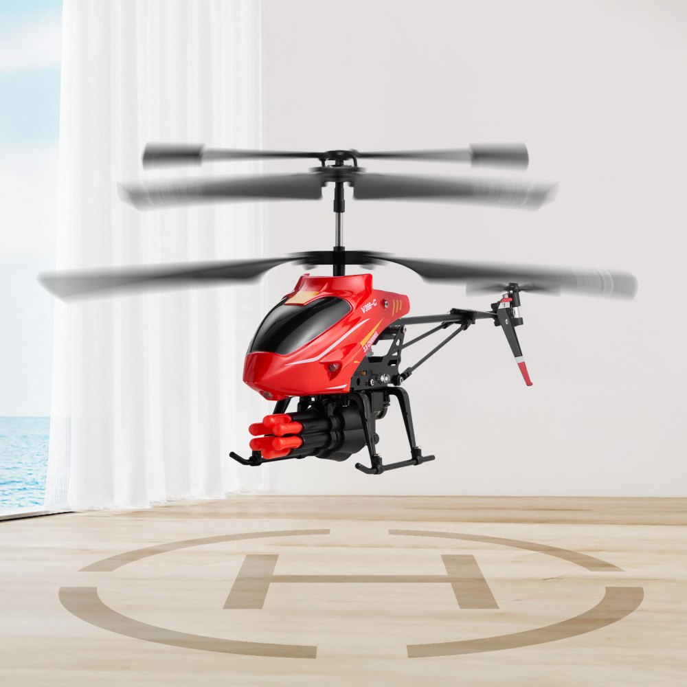 VEVOR RC Helicopter, 2.4GHz Flying Remote Control Helicopter with Shooting Mode, 3.5 Channel RC Airplane for Kid, Altitude Hold, One-Key Takeoff/Landing & LED Lights, Toys for Kids Ages 14 and up