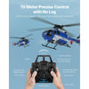 VEVOR RC Helicopter, 2.4GHz 4-Propeller Remote Control Helicopter with 6-Axis Gyro, 4-Channel RC Airplane for Beginner, LED Light & One-Key Takeoff/Landing, Plane Toys for Kids Ages 8 and up