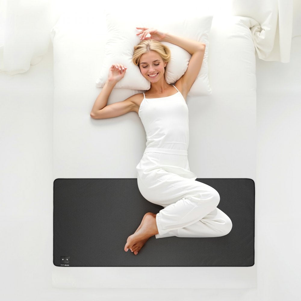 VEVOR Grounding Mat, 27 x 60 in Anti-Slip PU Leather Earthing Mat, with 15 Feet Grounding Cord, Grounding Pad for Sleep, Boost Energy, Improve Sleep, Reduce Anxiety at Home Office or Work
