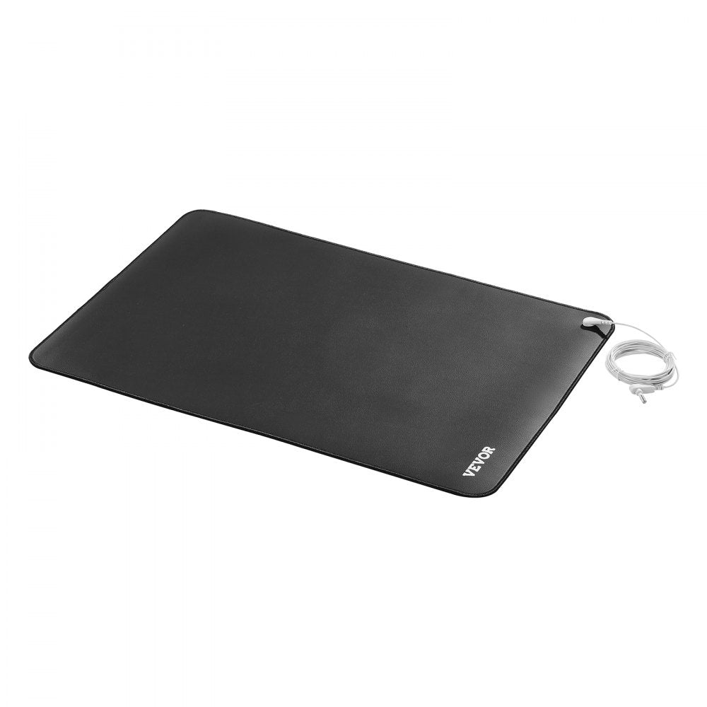 VEVOR Grounding Mat, 24 x 16 in Anti-Slip PU Leather Earthing Mat (2 Packs), with 15 ft Grounding Cord, Grounding Pad for Feet, Boost Energy, Improve Sleep, Reduce Anxiety at Home Office or Work