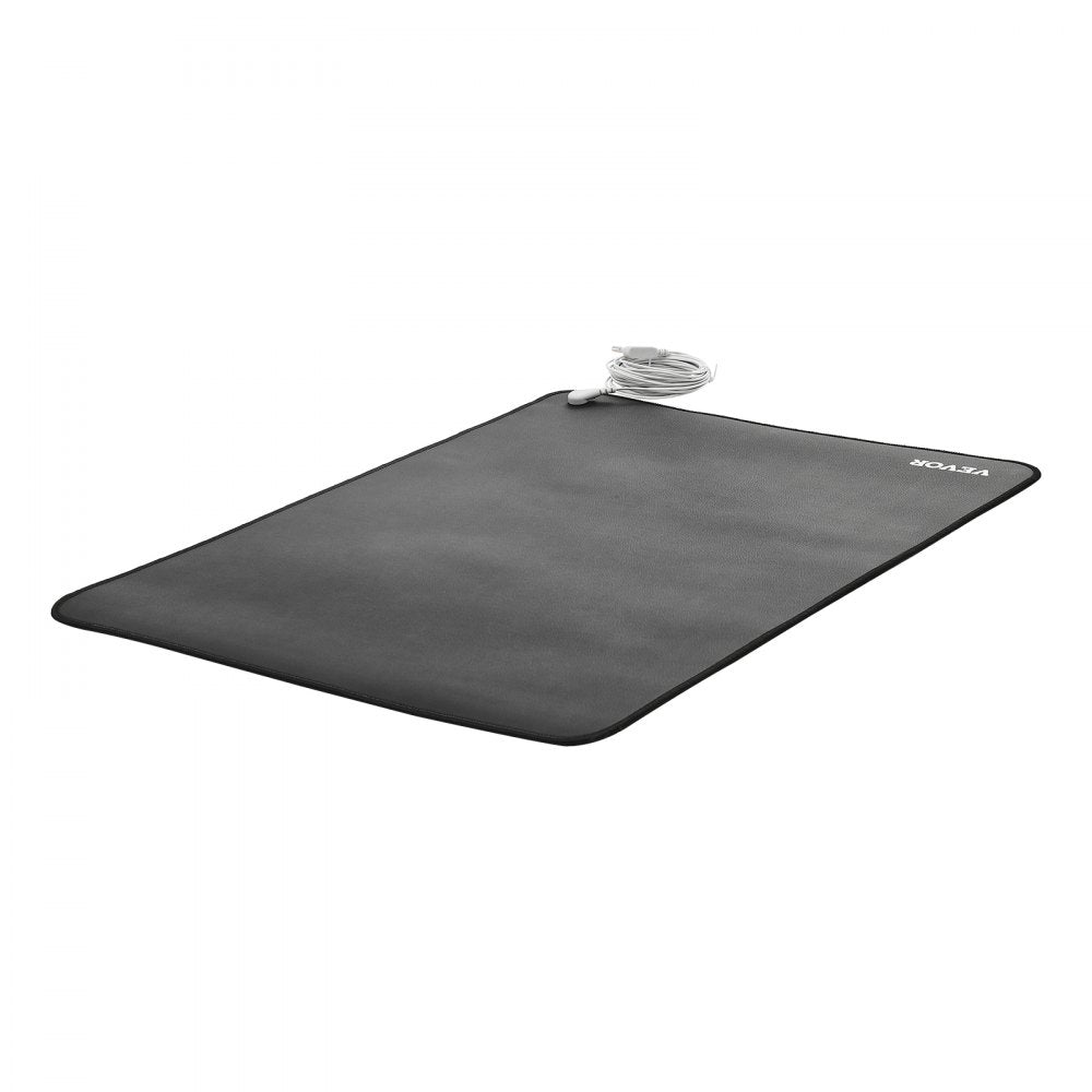 VEVOR Grounding Mat, 24 x 16 in Anti-Slip PU Leather Earthing Mat (2 Packs), with 15 ft Grounding Cord, Grounding Pad for Feet, Boost Energy, Improve Sleep, Reduce Anxiety at Home Office or Work