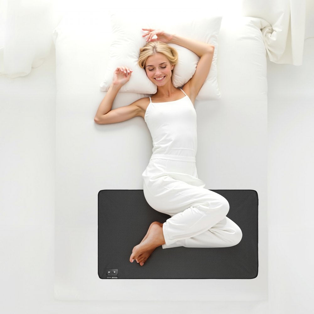 VEVOR Grounding Mat, 27 x 39 in Anti-Slip PU Leather Earthing Mat, with 15 Feet Grounding Cord, Grounding Pad for Sleep, Boost Energy, Improve Sleep, Reduce Anxiety at Home Office or Work