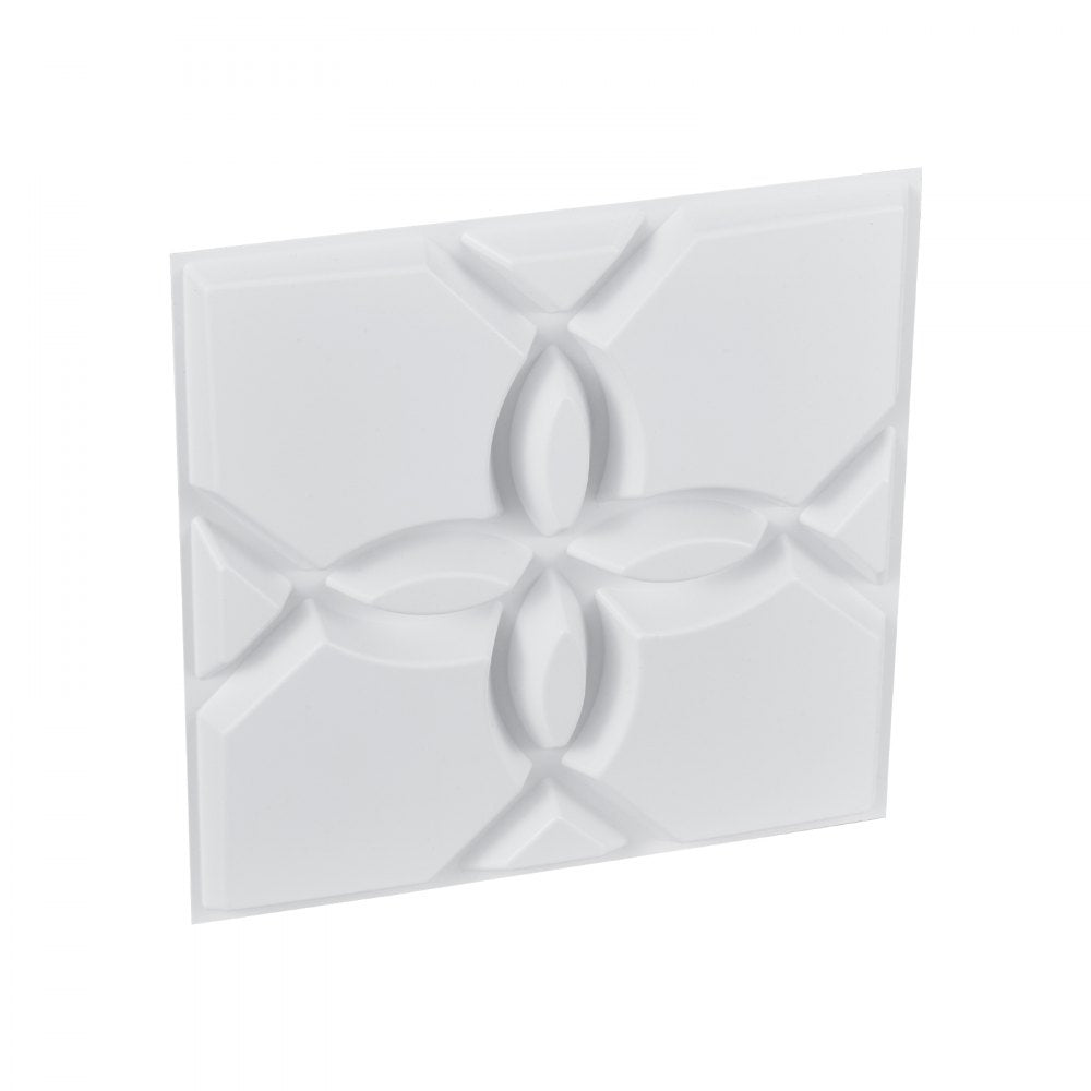 VEVOR 3D Wall Panels, 33-Pack 11.81 x 11.81 in PVC Modern Art Minimalist Floral Tiles, 32 Sq.Ft Coverage Accent Wall Panel, Interior Home Decor for Ceiling, Bedroom, Living & Gaming Room, Matte White