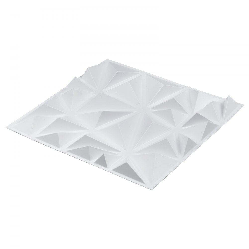 VEVOR 3D Wall Panels, 33-Pack 11.81 x 11.81 in PVC Modern Art Minimalist Diamond Tiles, 32 Sq.Ft Coverage Accent Wall Panel, Interior Home Decor for Ceiling, Bedroom, Living & Gaming Room, Matte White
