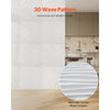 VEVOR 3D Wall Panels, 12-Pack 19.7 x 19.7 in PVC Modern Art Minimalist Wave Tiles, 32 Sq.Ft Coverage Accent Wall Panel, Interior Home Decor for Ceiling, Bedroom, Living & Gaming Room, Matte White