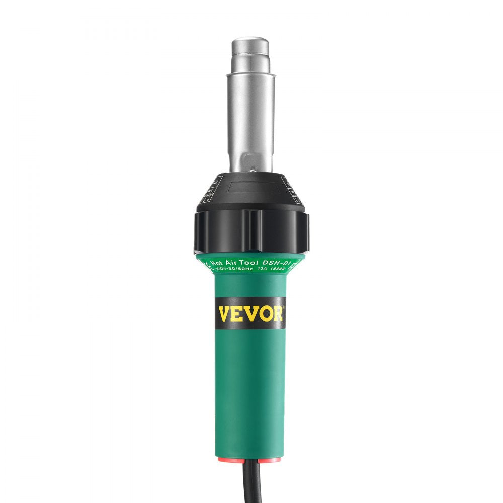 VEVOR Hot Air Plastic Welder, 1600W Hot Air Torch Pistol, 122-1112℉ PVC TPO Vinyl Heat Gun Welding Torch, Plastic Welding Roofing Kit with 4 Accessories - 2 Nozzles & 1 Seam Roller for PP/PE/PVC Sheet