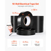 VEVOR 600V Electrical Tape, 10 Rolls, 3/4 in x 66 ft General Purpose PVC Insulating Wire, 0℉ to 221℉ Flame Retardant, Waterproof, Secure Adhesion, Weather Resistance, for Electrical Equipment, Black
