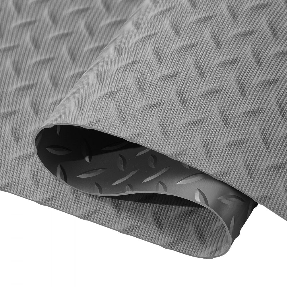 VEVOR Garage Floor Mat, 303.15 x 43.31 inch PVC Garage Flooring Roll, Non-slip Diamond Texture, 91.17 sq.ft Covering Space, Garage Mats for Under Cars, for Gyms Boats Car Trailer, Silver