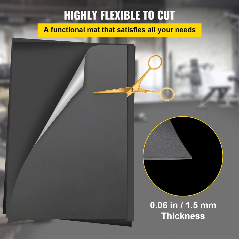 VEVOR Dance Floor, 6.6x9.8ft Dance Floor Roll, 0.06in Thick PVC Vinyl Dance Floor, Black/Grey Reversible Portable Dance Floor, Non-Slip Dance Flooring, Ballet Dance Floor for Jazz, Pop, Lyrical Style