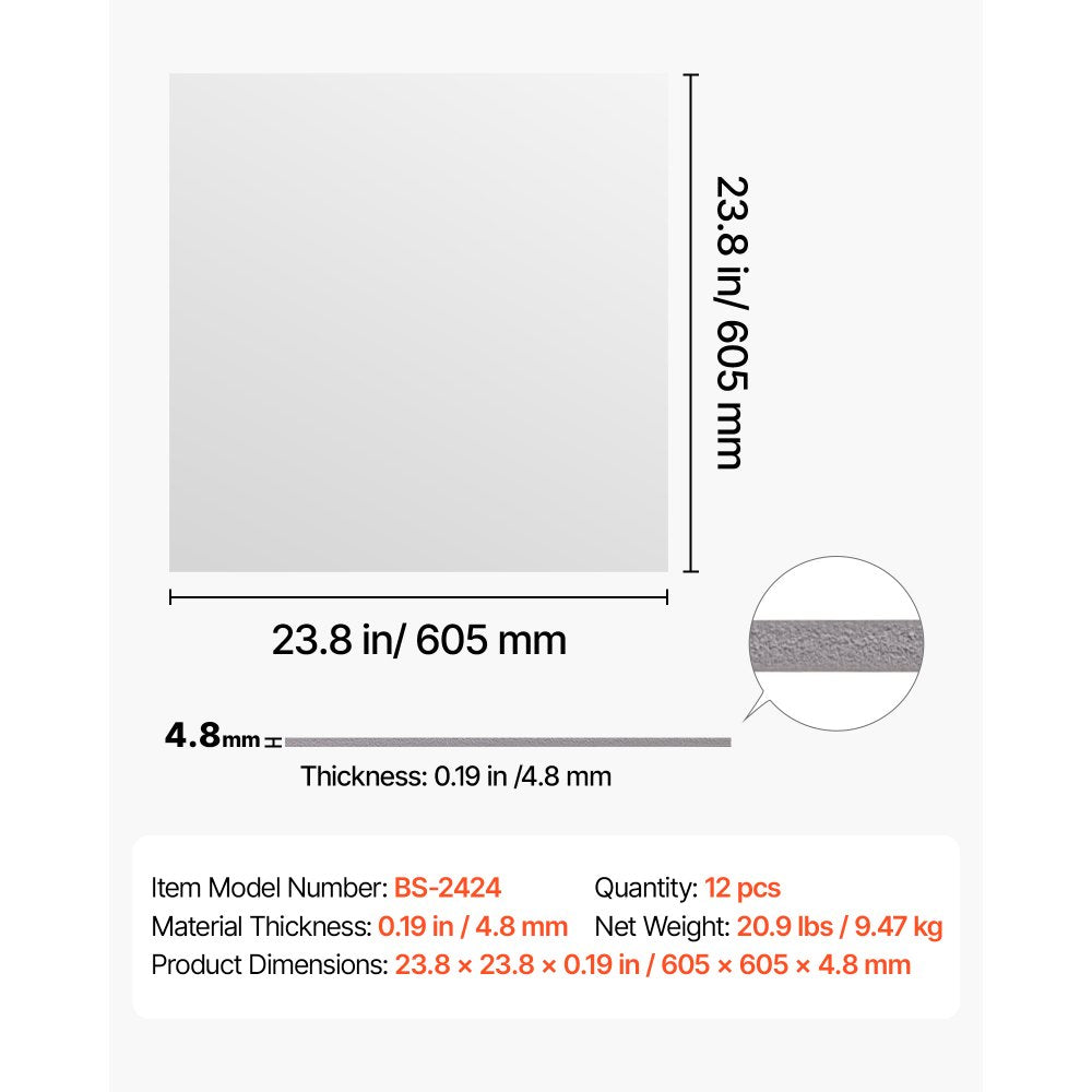 VEVOR 24 x 24 in PVC Ceiling Tiles 12-Pack Drop Ceiling Panels White, PVC Foam Board, Grid Fit, Water-Resistant, Flexible Cut, Easy to Clean, Modern Decorative for Home,Office,Kitchen,Living Room