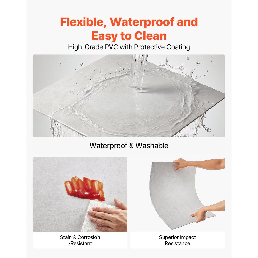 VEVOR 24 x 24 in PVC Ceiling Tiles 12-Pack Drop Ceiling Panels White Marble, PVC Foam Board, Grid Fit, Water-Resistant, Flexible Cut, Easy to Clean, Modern Decorative Finish for Home, Office Areas
