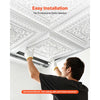 VEVOR 24 x 24 in PVC Ceiling Tiles 12-Pack White 3D Geometric Panels, Smooth PVC Sheet for Drop Grid, Impact-Resistant, Paintable Surface, Easy Cut, Modern Decorative Style for Home, Office