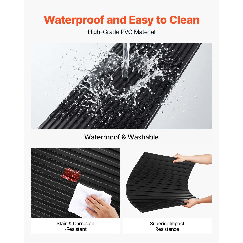 VEVOR 24 x 48 in PVC Ceiling Tiles 12-Pack 3D Black Linear Slat Panels, Smooth PVC Sheet for Drop Grid, Impact-Resistant, Paintable Surface, Easy Cut, Modern Decorative Style for Home, Office