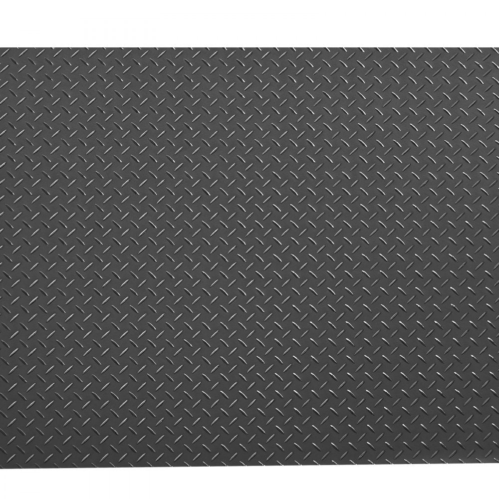 VEVOR Garage Floor Roll, 4 x 10 ft Garage Flooring Mat, 2.2 mm Thickened PVC Diamond Plate Floor Protector Mat with Double-sided Tape, Non-Slip, Easy to Clean for Warehouse, Gyms, Trailer, Black