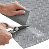 VEVOR Garage Floor Roll, 7.5 x 20 ft Garage Flooring Mat, 2.2 mm Thickened PVC Diamond Plate Floor Protector Mat with Double-sided Tape, Non-Slip, Easy to Clean for Warehouse, Gyms,Silver Gray