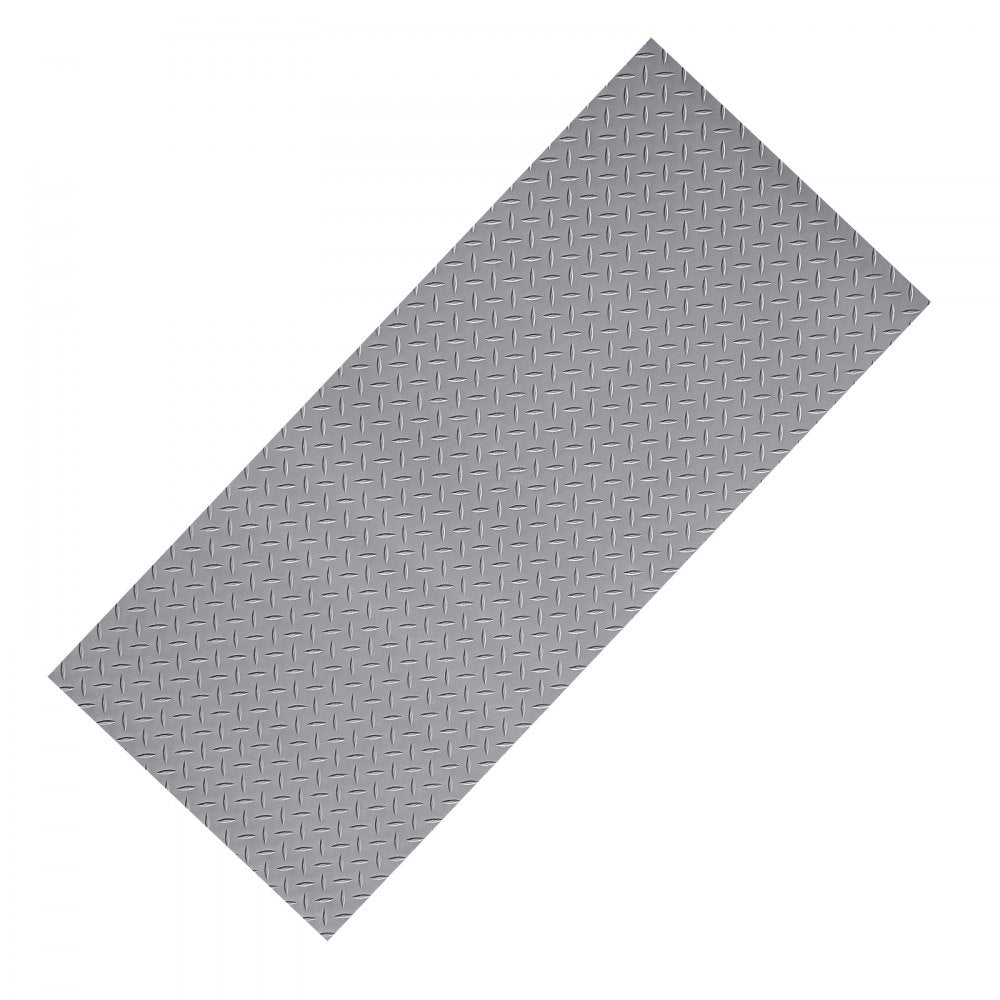 VEVOR Garage Floor Roll, 7.5 x 20 ft Garage Flooring Mat, 2.2 mm Thickened PVC Diamond Plate Floor Protector Mat with Double-sided Tape, Non-Slip, Easy to Clean for Warehouse, Gyms,Silver Gray