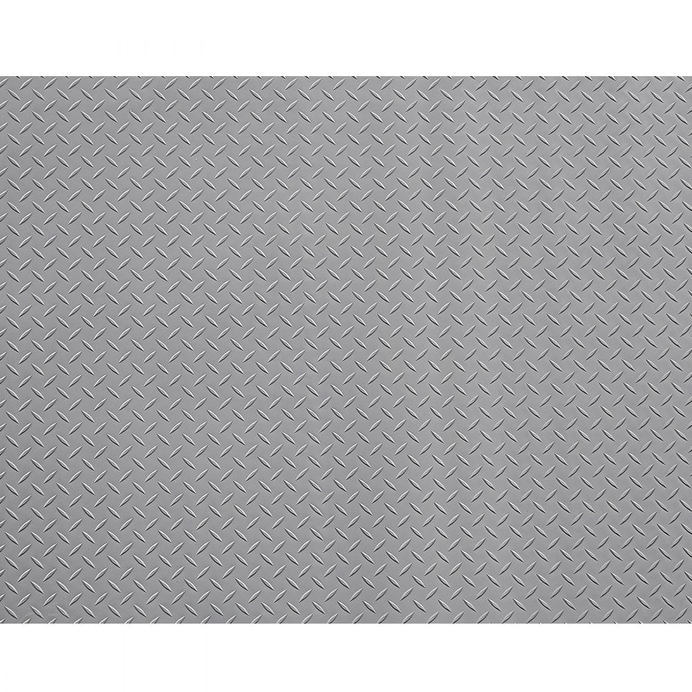 VEVOR Garage Floor Roll, 7.5 x 17 ft Garage Flooring Mat, 2.2 mm Thickened PVC Diamond Plate Floor Protector Mat with Double-sided Tape, Non-Slip, Easy to Clean for Warehouse, Gyms,Silver Gray