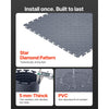 VEVOR Garage Floor Tiles Interlocking, 16 Pack 20.2 x 20.2 x 0.2 in Interlocking Modular Garage Flooring Tiles, Diamond Plate Slip-Resistant PVC Mats for Workshop,Warehouse,Tool Room, Graphite Gray