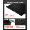 VEVOR Garage Floor Tiles Interlocking, 8 Pack 20.2 x 20.2 x 0.2 in Interlocking Modular Garage Flooring Tiles, Diamond Plate Slip-Resistant PVC Mats for Workshop,Warehouse,Tool Room, Black