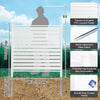VEVOR 48" W x 48" H Vinyl Privacy Fence Panels, Air Conditioner Fence, Outdoor Privacy Screens for Trash Can, Pool Equipment Enclosure, Privacy Screen Kit Louvered Panels (2 Panels)