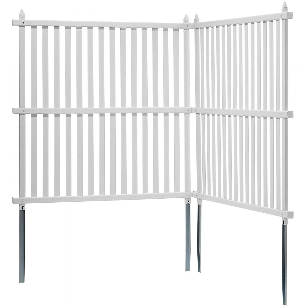 VEVOR 48" W x 48" H Vinyl Privacy Fence Panels, Air Conditioner Fence, Outdoor Privacy Screens for Trash Can, Pool Equipment Enclosure, Privacy Screen Kit Strip Panels (2 Panels)