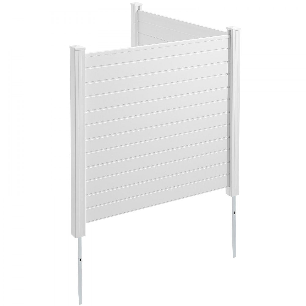 VEVOR Outdoor Privacy Screens, 50" W x 50" H Air Conditioner Fence, Pool Equipment Enclosure, Horizontal Vinyl Privacy Fence, Perfect to Enclose Trash Can and A/C Units (2-Panel)