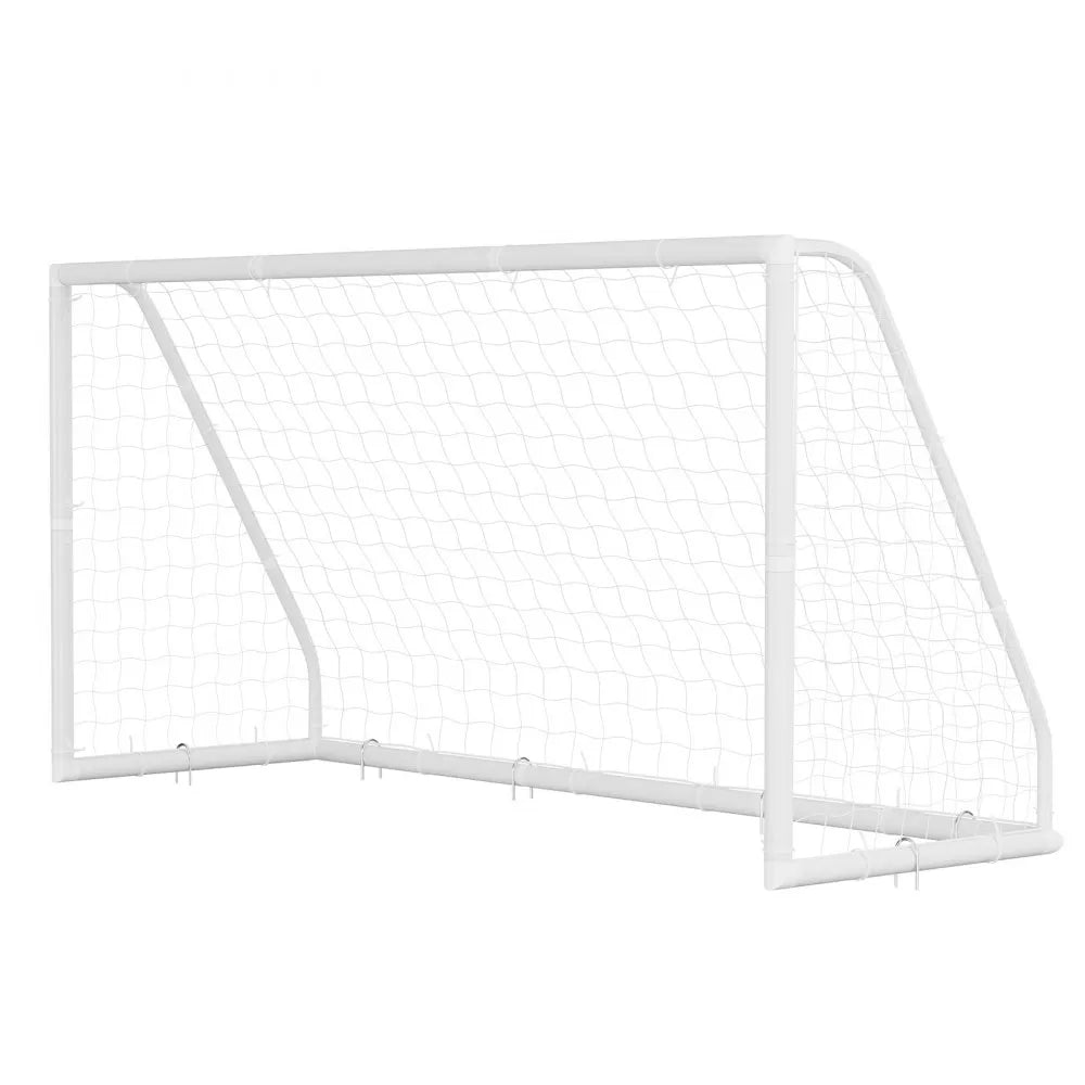 VEVOR Soccer Goal 12 x 6 FT PVC Soccer Goal for Backyard with PE Net, Portable & Weatherproof, with High-Strength Net, Target, Ground Stake, Cones, for Kids & Adults Outdoor Backyard Practice Training