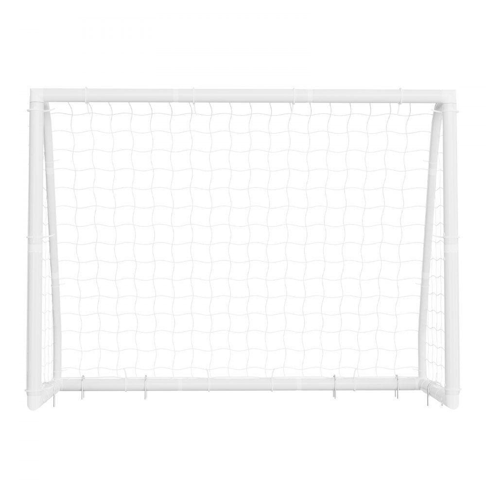 VEVOR Soccer Goal 8 x 6 FT PVC Soccer Goal for Backyard with PE Net, Portable Weatherproof Set, with High-Strength PE Net, Target, Cones, for Youth Kids & Adults Outdoor Backyard Practice Training