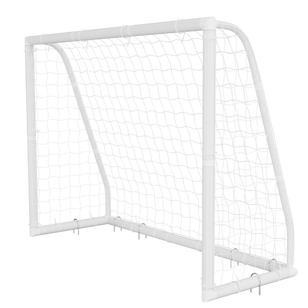 VEVOR Soccer Goal 8 x 6 FT PVC Soccer Goal for Backyard with PE Net, Portable Weatherproof Set, with High-Strength PE Net, Target, Cones, for Youth Kids & Adults Outdoor Backyard Practice Training