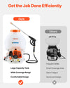 VEVOR Gas Powered Backpack Sprayer - large capacity tank comparison graphic