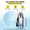 3 Gallon Stainless Steel Sprayer, 20" Wand & 3FT Reinforced Hose, Hand Pump Sprayer with Pressure Gauge, Safety Valve & Adjustable Nozzle, Garden Weed Sprayer for Lawn, Gardening & Sanitizing