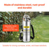 3 Gallon Stainless Steel Sprayer, 20" Wand & 3FT Reinforced Hose, Hand Pump Sprayer with Pressure Gauge, Safety Valve & Adjustable Nozzle, Garden Weed Sprayer for Lawn, Gardening & Sanitizing