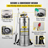 VEVOR 3.5Gal Stainless Steel Sprayer,l Set with 20\" Wand& Handle& 3FT Reinforced Hose, Hand Pump Sprayer with Pressure Gauge&Safety Valve, Adjustable Nozzle Suitable for Gardening& Sanitizing