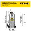 VEVOR 3.5Gal Stainless Steel Sprayer,l Set with 20\" Wand& Handle& 3FT Reinforced Hose, Hand Pump Sprayer with Pressure Gauge&Safety Valve, Adjustable Nozzle Suitable for Gardening& Sanitizing