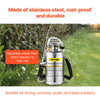VEVOR 1.5Gal Stainless Steel Sprayer, Set with 16\" Wand& Handle& 3.3FT Reinforced Hose, Hand Pump Sprayer with Pressure Gauge&Safety Valve, Adjustable Nozzle Suitable for Gardening& Sanitizing