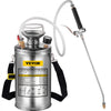 VEVOR 1.5Gal Stainless Steel Sprayer, Set with 16\" Wand& Handle& 3.3FT Reinforced Hose, Hand Pump Sprayer with Pressure Gauge&Safety Valve, Adjustable Nozzle Suitable for Gardening& Sanitizing