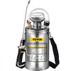 VEVOR 1.5Gal Stainless Steel Sprayer, Set with 16\" Wand& Handle& 3.3FT Reinforced Hose, Hand Pump Sprayer with Pressure Gauge&Safety Valve, Adjustable Nozzle Suitable for Gardening& Sanitizing