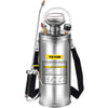 VEVOR 2Gal Stainless Steel Sprayer, Set with 20\" Wand& Handle& 3FT Reinforced Hose, Hand Pump Sprayer with Pressure Gauge&Safety Valve, Adjustable Nozzle Suitable for Gardening and Sanitizing