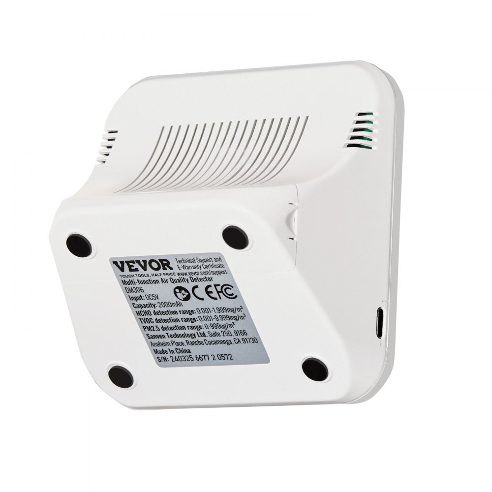 VEVOR Mini Air Quality Monitor 8-IN-1, Professional PM2.5 PM10 PM1.0 Particle Counter, Formaldehyde, Temperature, Humidity, TVOC AQI Tester for Indoor/Outdoor, Air Quality Meter  w/Alarm Thresholds