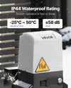 IP44 waterproof rating and operating temperature range graphic for VEVOR gate opener