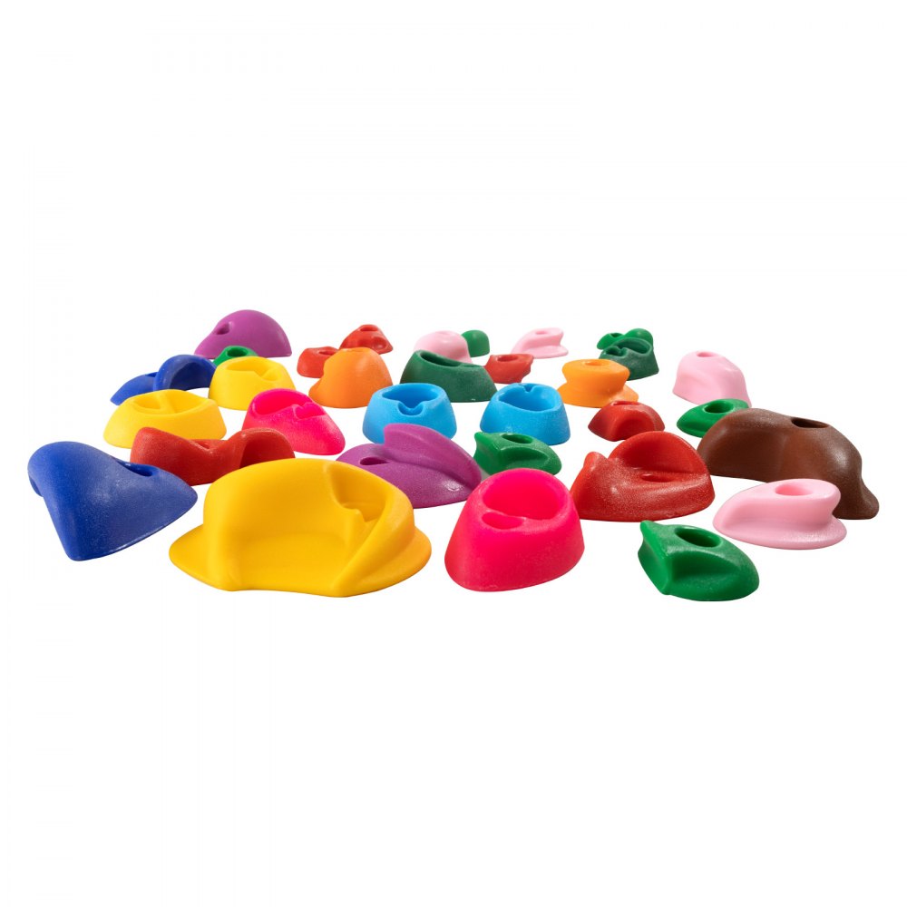 VEVOR 32 Rock Climbing Holds, Multi-Size and Multi-Colored Climbing Rocks for Kids and Adults, Rock Wall Holds with Mounting Hardware, Climbing Wall Grips for Indoor and Outdoor Playground Play Set