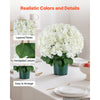 VEVOR Artificial Potted Hydrangeas 20 in 2-Pack Fake Flower Plants White, for Porch, Patio, Entryway, & Home Decor, Indoor & Outdoor Use, Silk and PE Blooms in Pots, Ready to Display Faux Plants