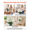VEVOR Artificial Potted Hydrangeas 20 in 2-Pack Fake Flower Plants White, for Porch, Patio, Entryway, & Home Decor, Indoor & Outdoor Use, Silk and PE Blooms in Pots, Ready to Display Faux Plants