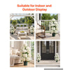 VEVOR Artificial Potted Hydrangeas 30 in 2-Pack Fake Flower Plants White, for Porch, Patio, Entryway, & Home Decor, Indoor & Outdoor Use, Silk and PE Blooms in Pots, Ready to Display Faux Plants
