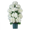 VEVOR Artificial Potted Hydrangeas 30 in 2-Pack Fake Flower Plants White, for Porch, Patio, Entryway, & Home Decor, Indoor & Outdoor Use, Silk and PE Blooms in Pots, Ready to Display Faux Plants