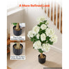 VEVOR Artificial Potted Hydrangeas 35 in 2-Pack Fake Flower Plants White, for Porch, Patio, Entryway, & Home Decor, Indoor & Outdoor Use, Silk and PE Blooms in Pots, Ready to Display Faux Plants